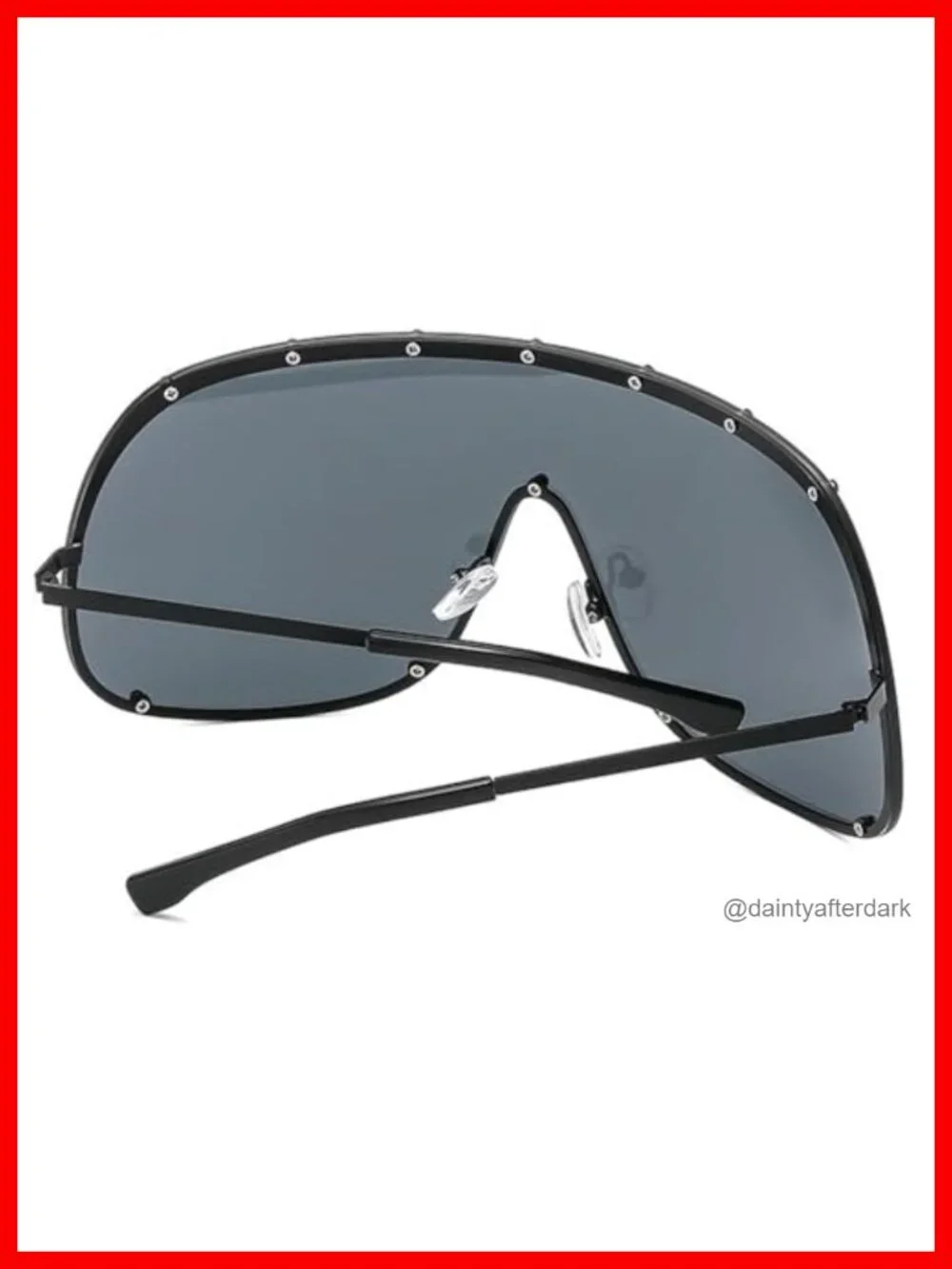 Oversized Square Shield Sunglasses UV400 Protection Metal Frame
